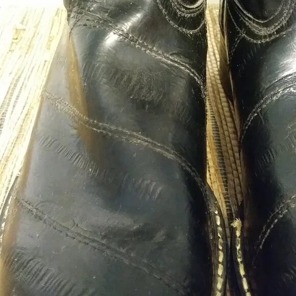 Black BRONCO Cowboy Boots Men's Size 11 EE - 1920 - Picture 9 of 16